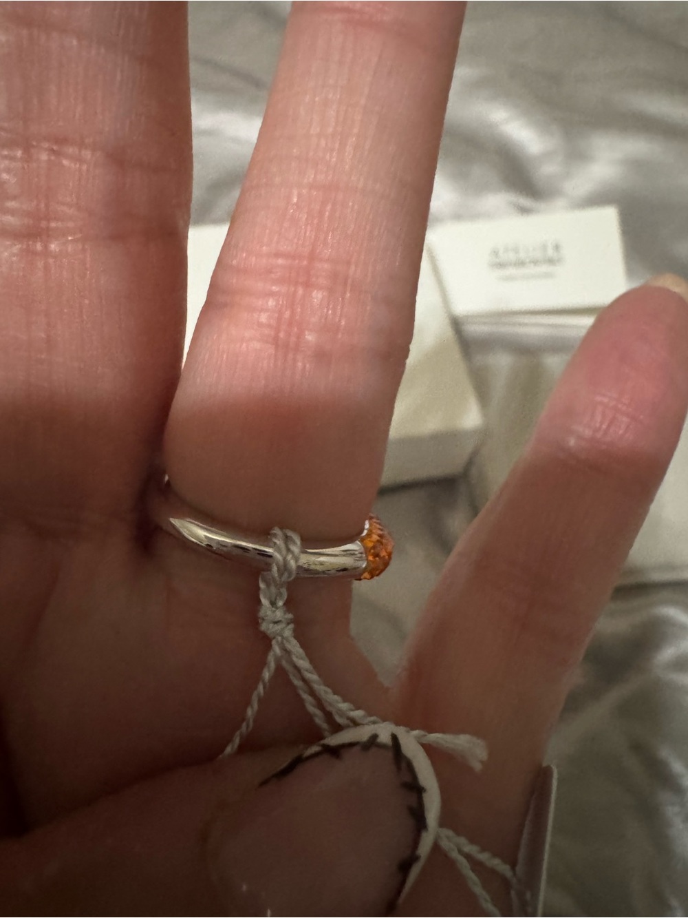 Swarovski Atelier Tigris ring Orange, Rhodium plated SIZE 55/7 - Picture 4 of 5